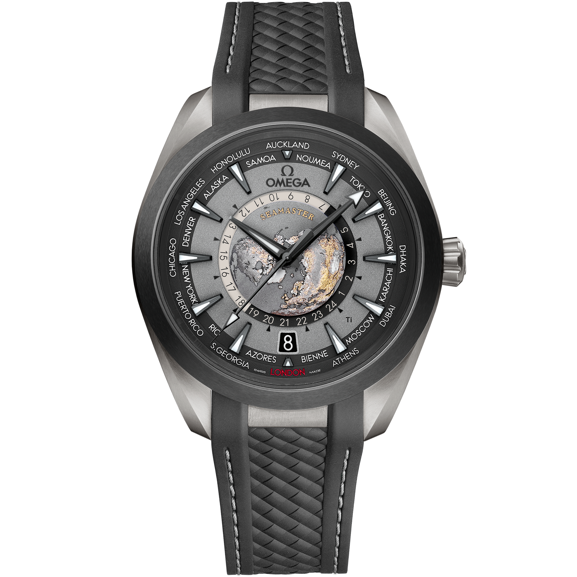 Seamaster Aqua Terra 150M 43 mm, titanium on rubber strap
