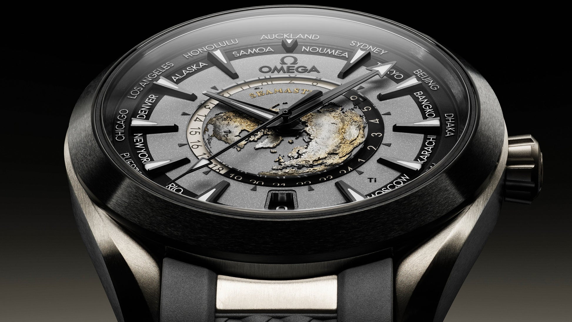 Seamaster Aqua Terra 150M 43 mm, titanium on rubber strap