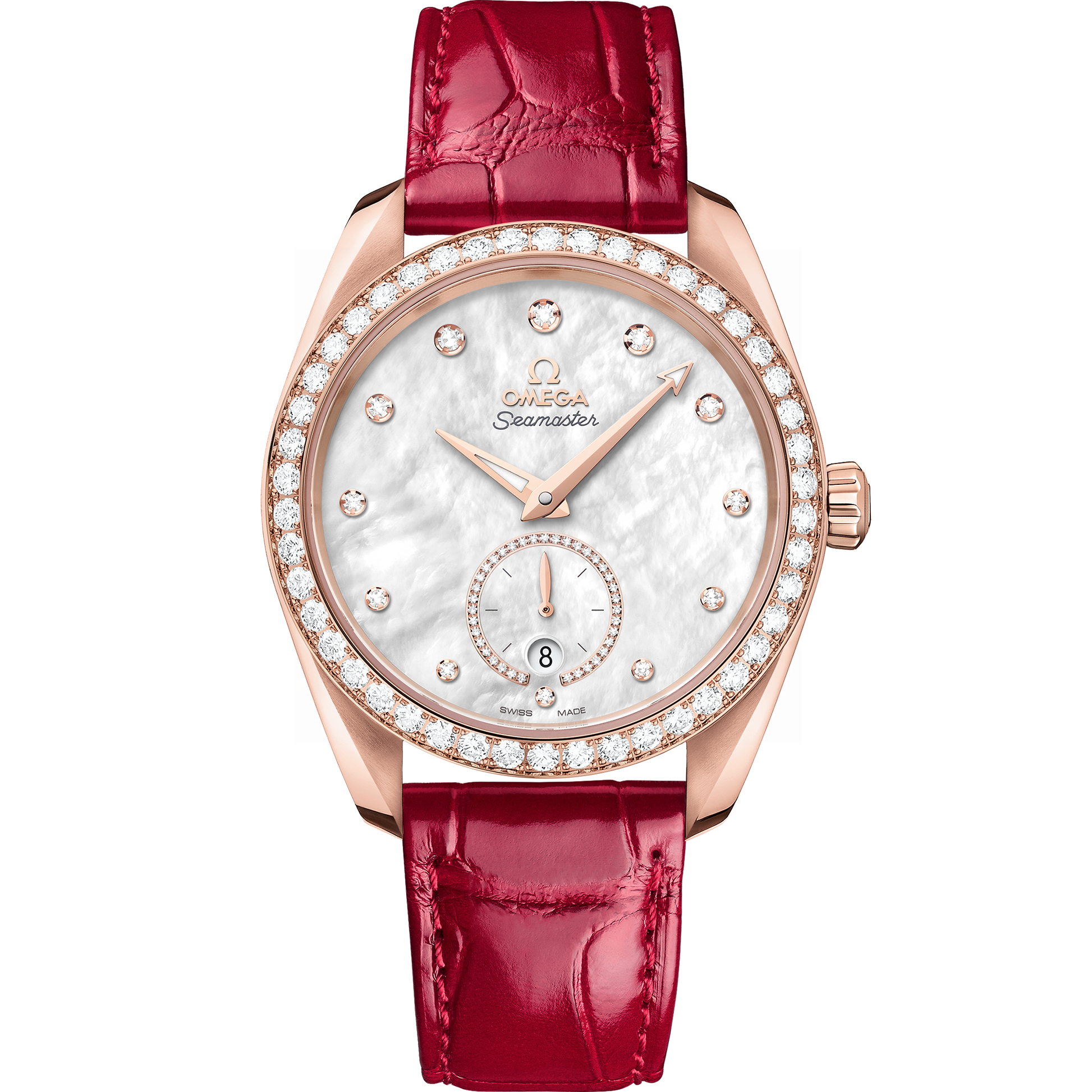 Seamaster Aqua Terra 150M 38 mm, Sedna™ gold on leather strap