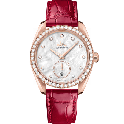 Seamaster Aqua Terra 150M 38 mm, Sedna™ gold on leather strap