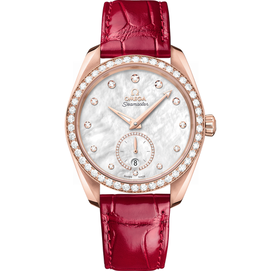 Seamaster Aqua Terra 150M 38 mm, Sedna™ gold on leather strap