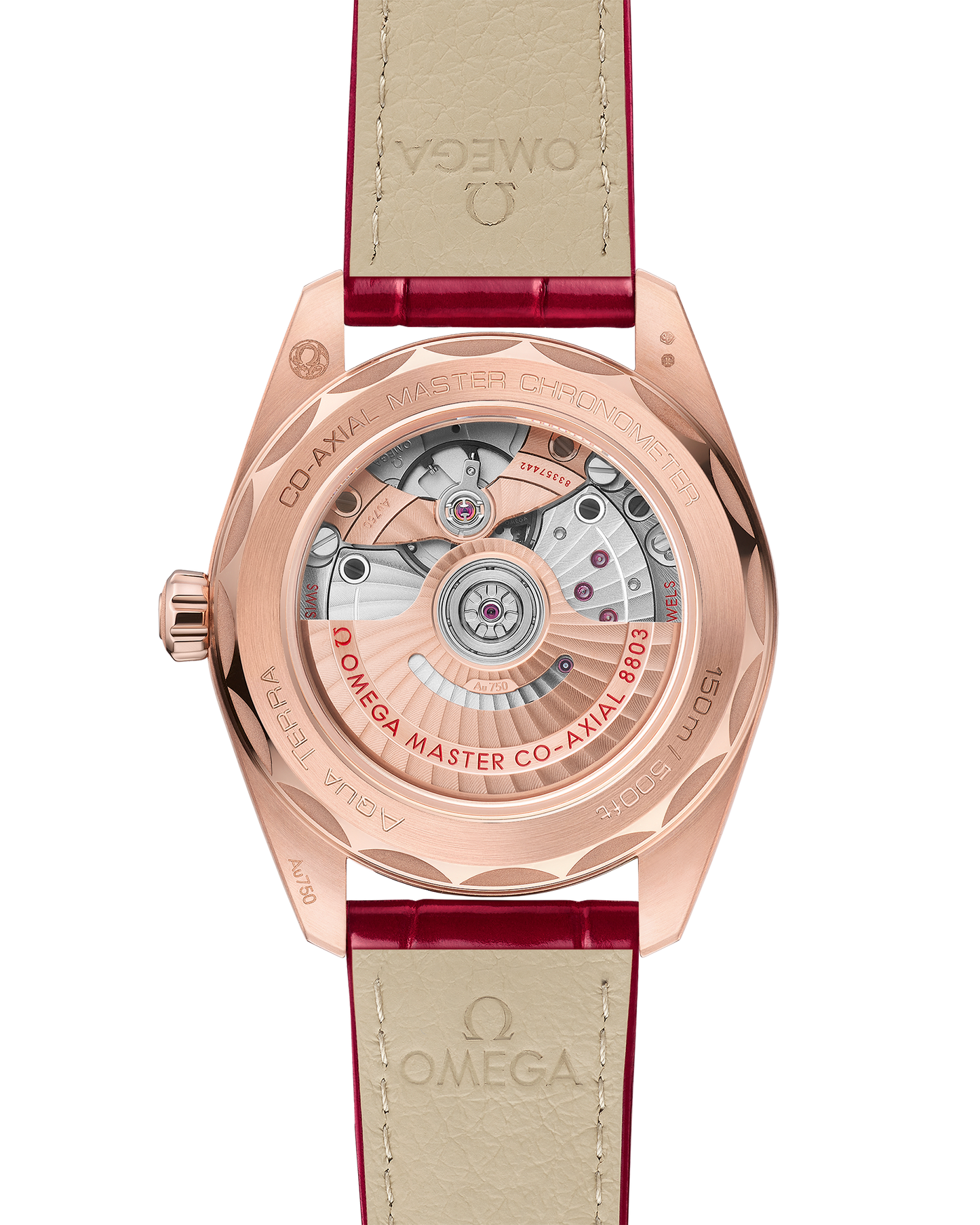 Seamaster Aqua Terra 150M 38 mm, Sedna™ gold on leather strap