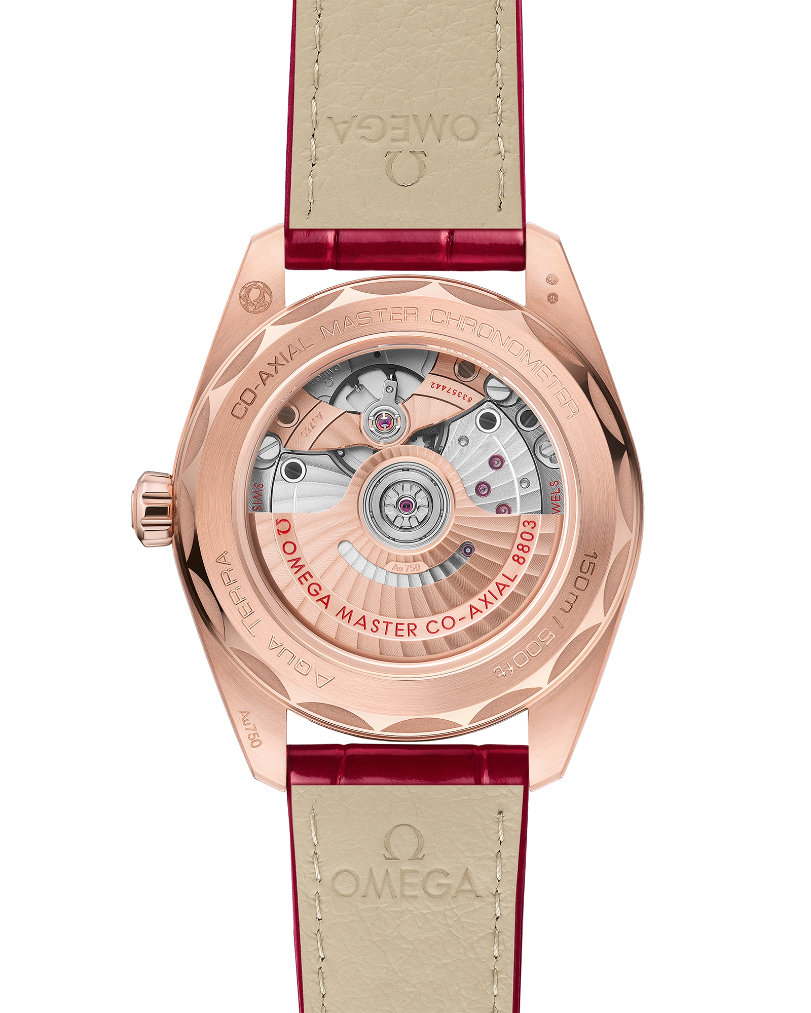 Seamaster Aqua Terra 150M 38 mm, Sedna™ gold on leather strap