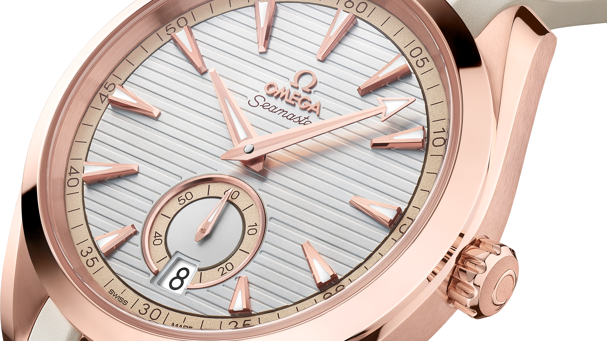 Seamaster Aqua Terra 150M 41 mm, Sedna™ gold on rubber strap