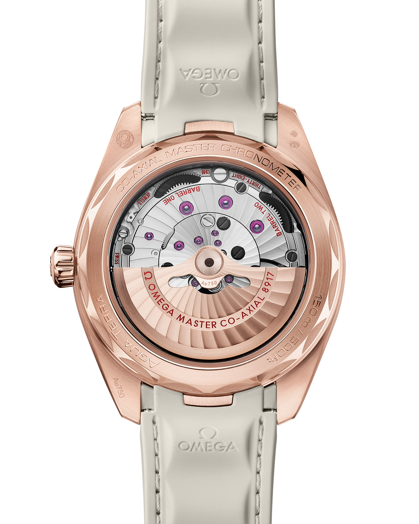Seamaster Aqua Terra 150M 41 mm, Sedna™ gold on rubber strap