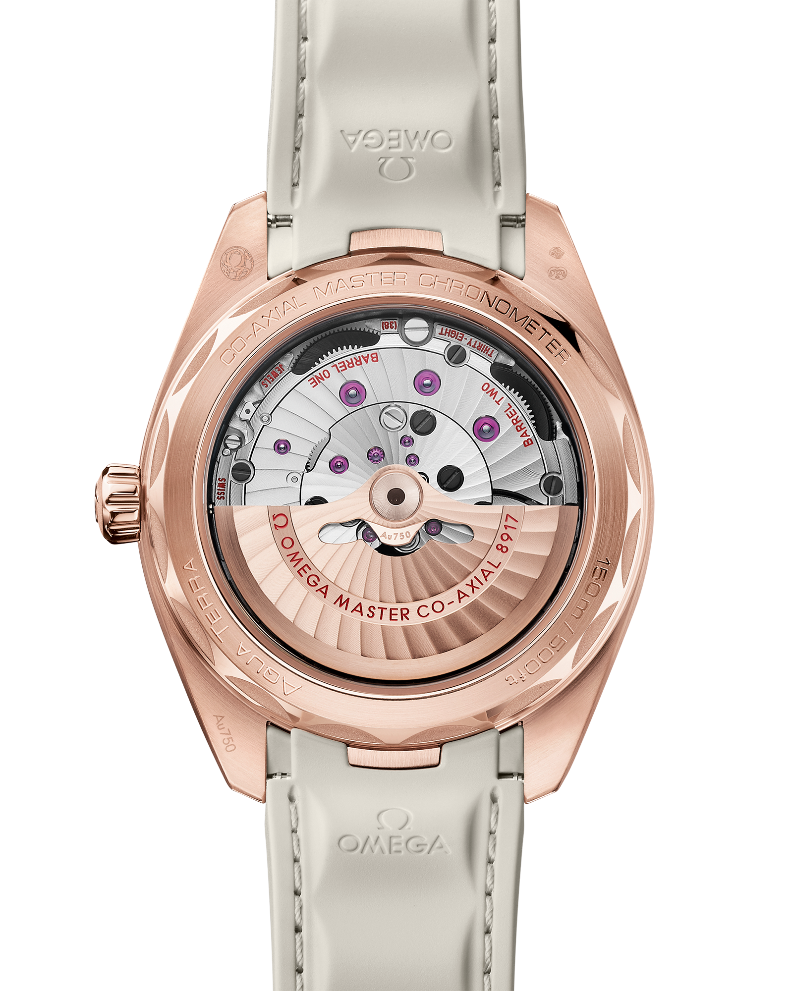 Seamaster Aqua Terra 150M 41 mm, Sedna™ gold on rubber strap
