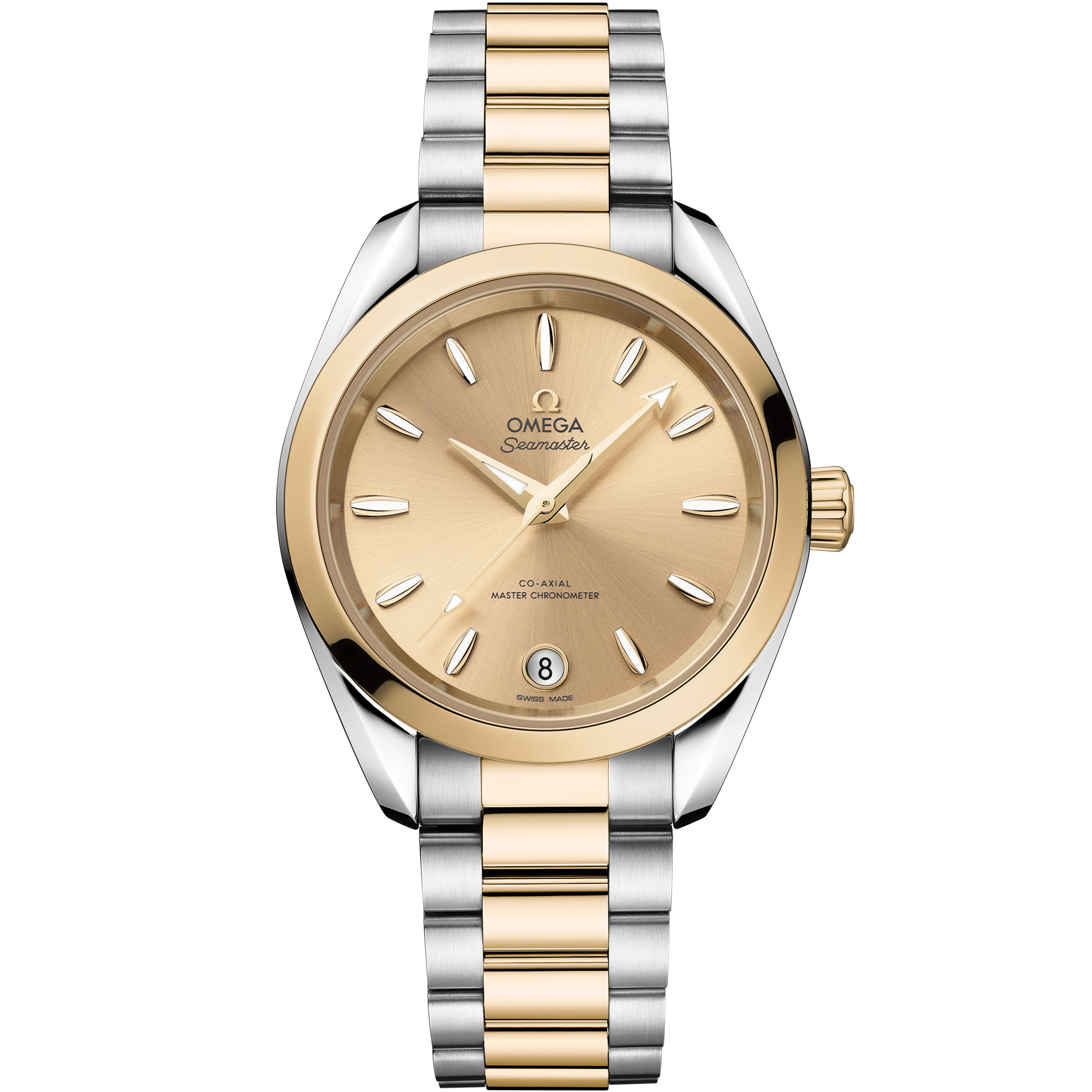 Seamaster Aqua Terra Shades 34 mm, steel ‑ Moonshine™ gold on steel ‑ Moonshine™ gold