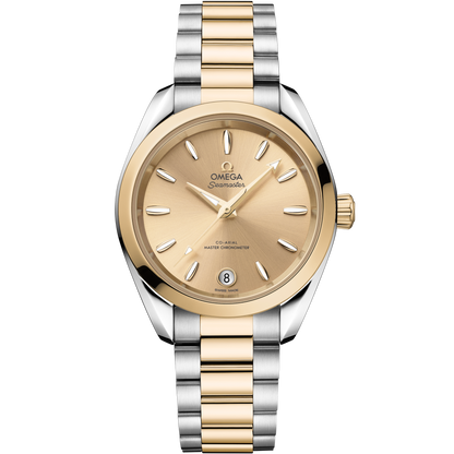 Seamaster Aqua Terra Shades 34 mm, steel ‑ Moonshine™ gold on steel ‑ Moonshine™ gold