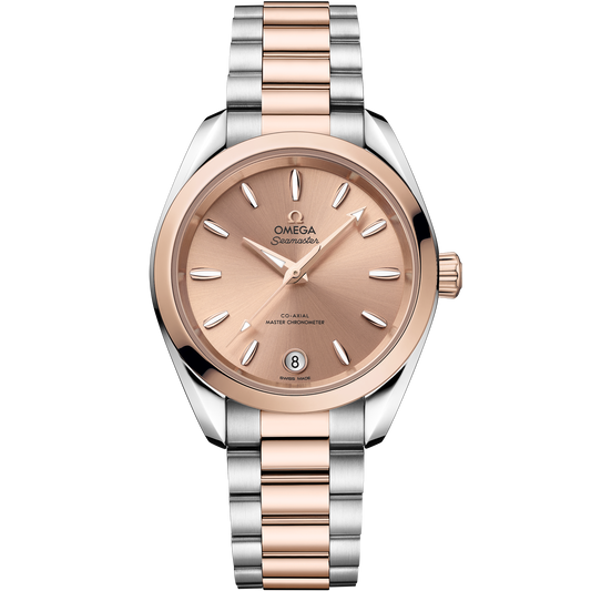 Seamaster Aqua Terra Shades 34 mm, steel ‑ Sedna™ gold on steel ‑ Sedna™ gold