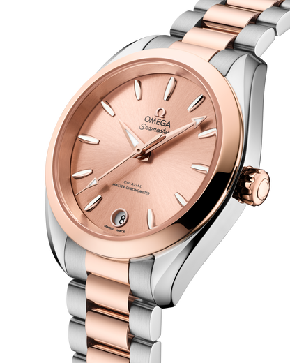 Seamaster Aqua Terra Shades 34 mm, steel ‑ Sedna™ gold on steel ‑ Sedna™ gold