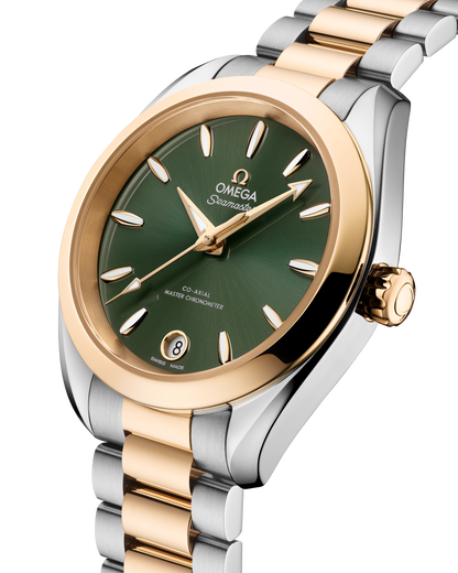 Seamaster Aqua Terra Shades 34 mm, steel ‑ Moonshine™ gold on steel ‑ Moonshine™ gold