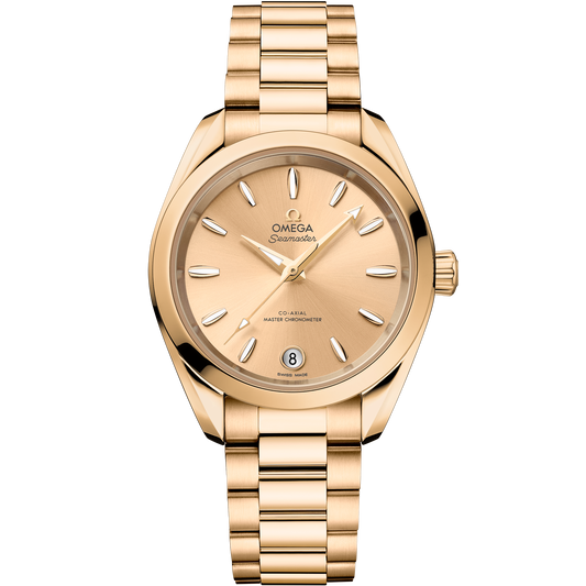 Seamaster Aqua Terra Shades 34 mm, Moonshine™ gold on Moonshine™ gold