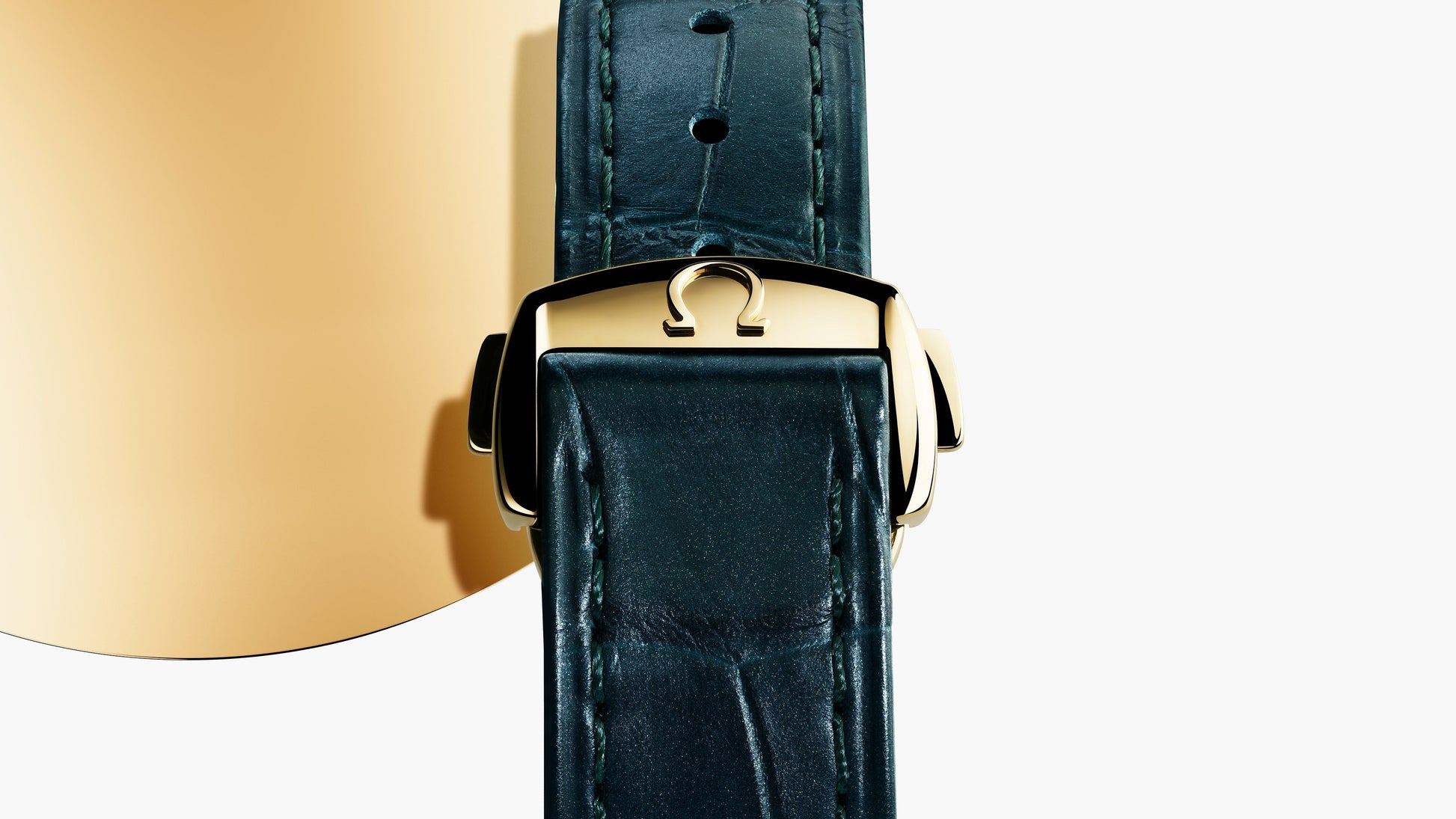 Seamaster Aqua Terra Shades 34 mm, Moonshine™ gold on leather strap