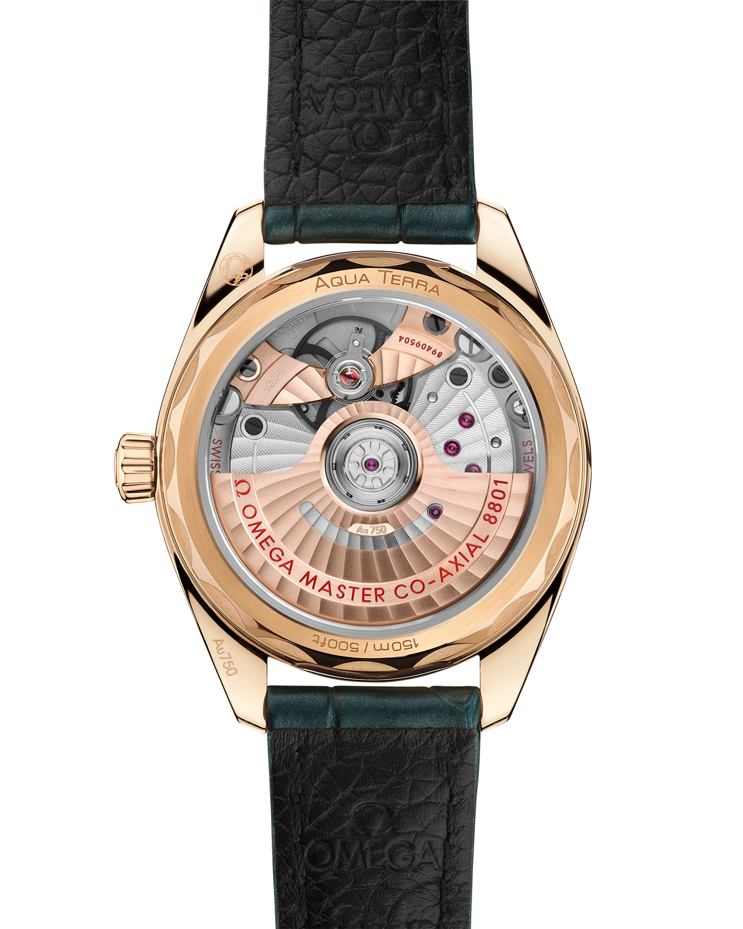Seamaster Aqua Terra Shades 34 mm, Moonshine™ gold on leather strap