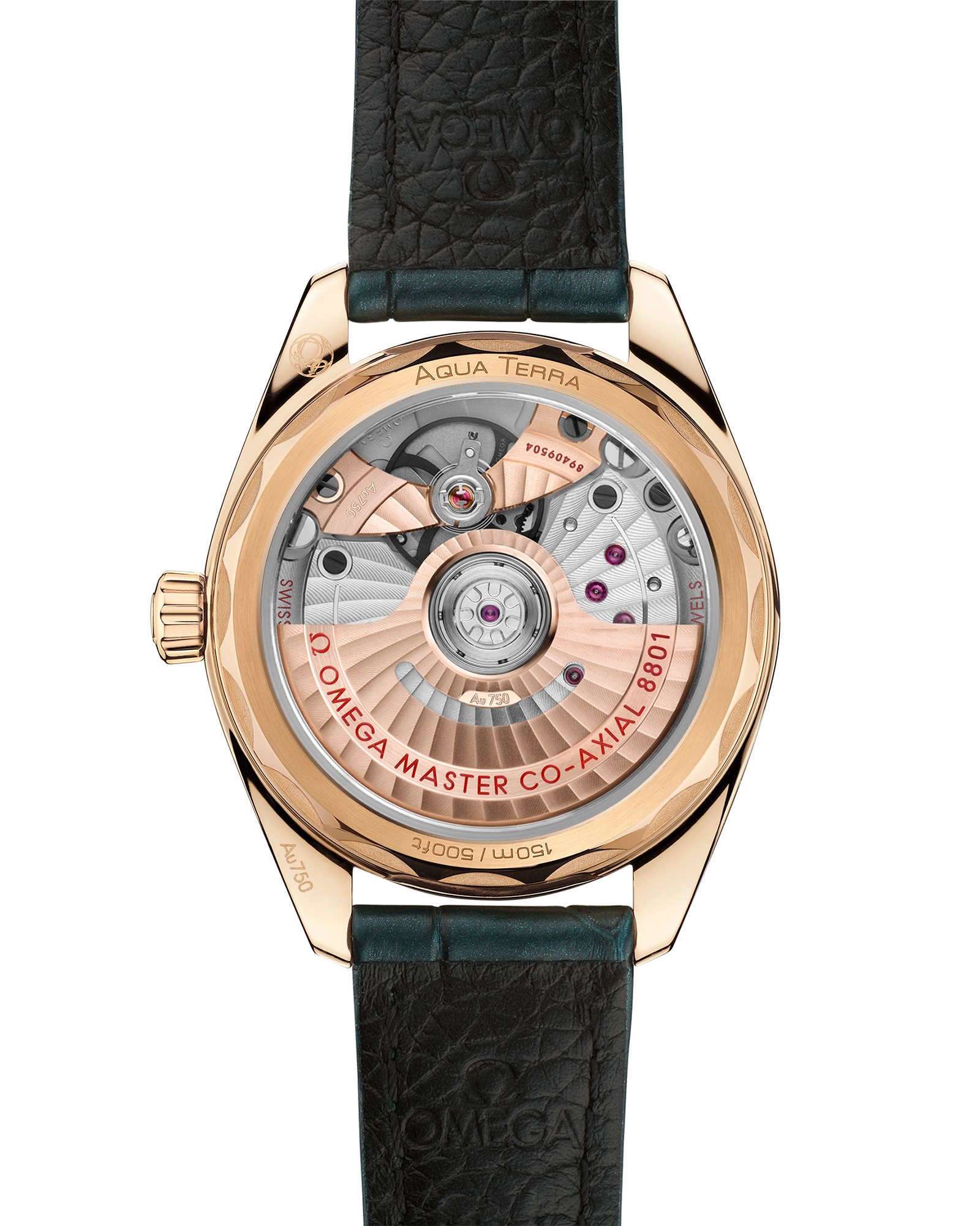 Seamaster Aqua Terra Shades 34 mm, Moonshine™ gold on leather strap