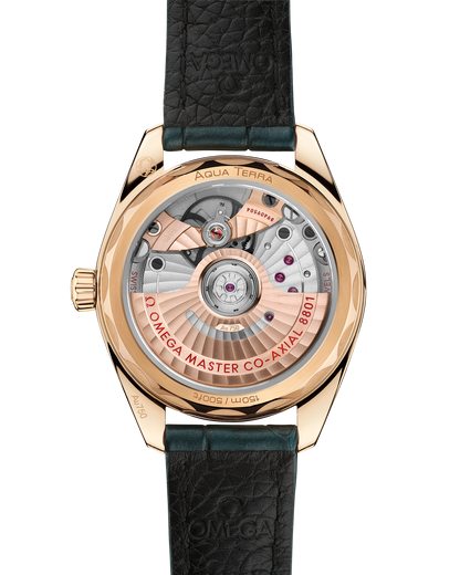 Seamaster Aqua Terra Shades 34 mm, Moonshine™ gold on leather strap