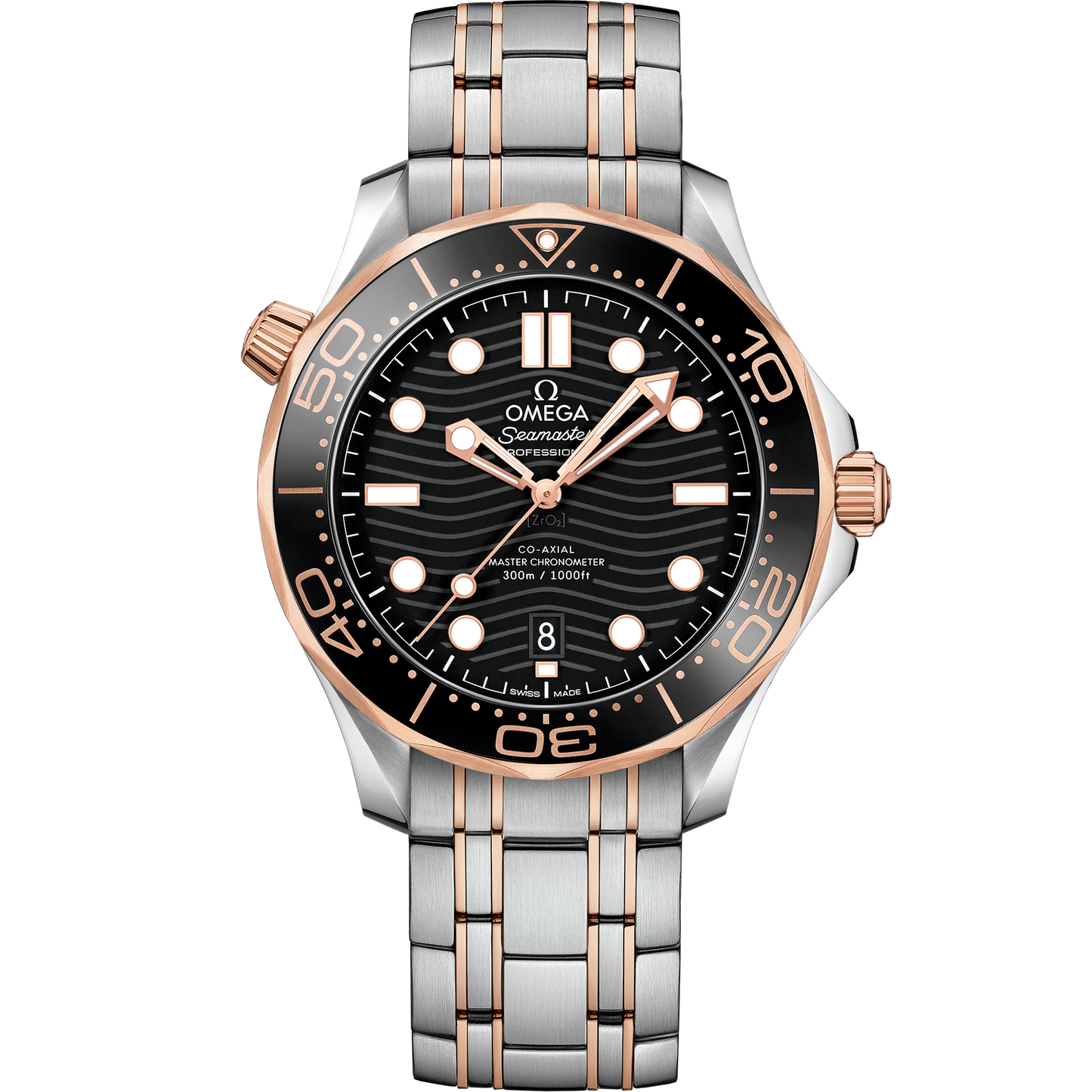 Seamaster Diver 300M 42 mm, steel ‑ Sedna™ gold on steel ‑ Sedna™ gold