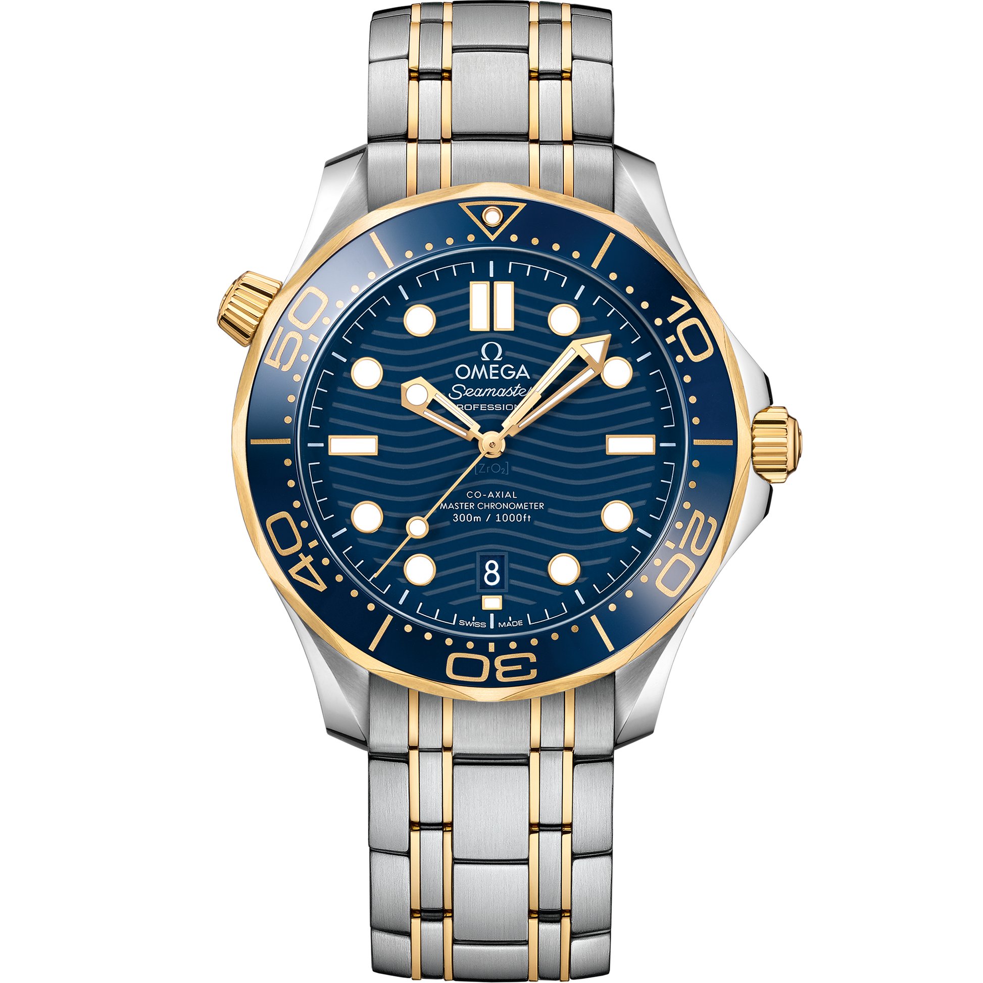 Seamaster Diver 300M 42 mm, steel ‑ yellow gold on steel ‑ yellow gold