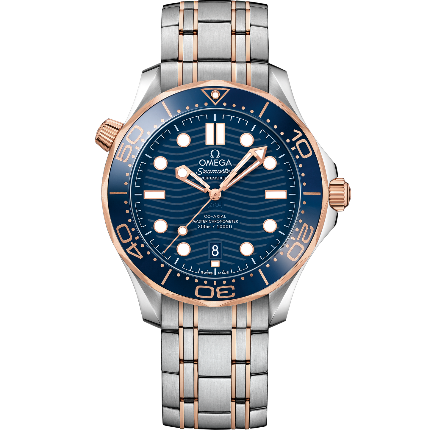 Seamaster Diver 300M 42 mm, steel ‑ Sedna™ gold on steel ‑ Sedna™ gold