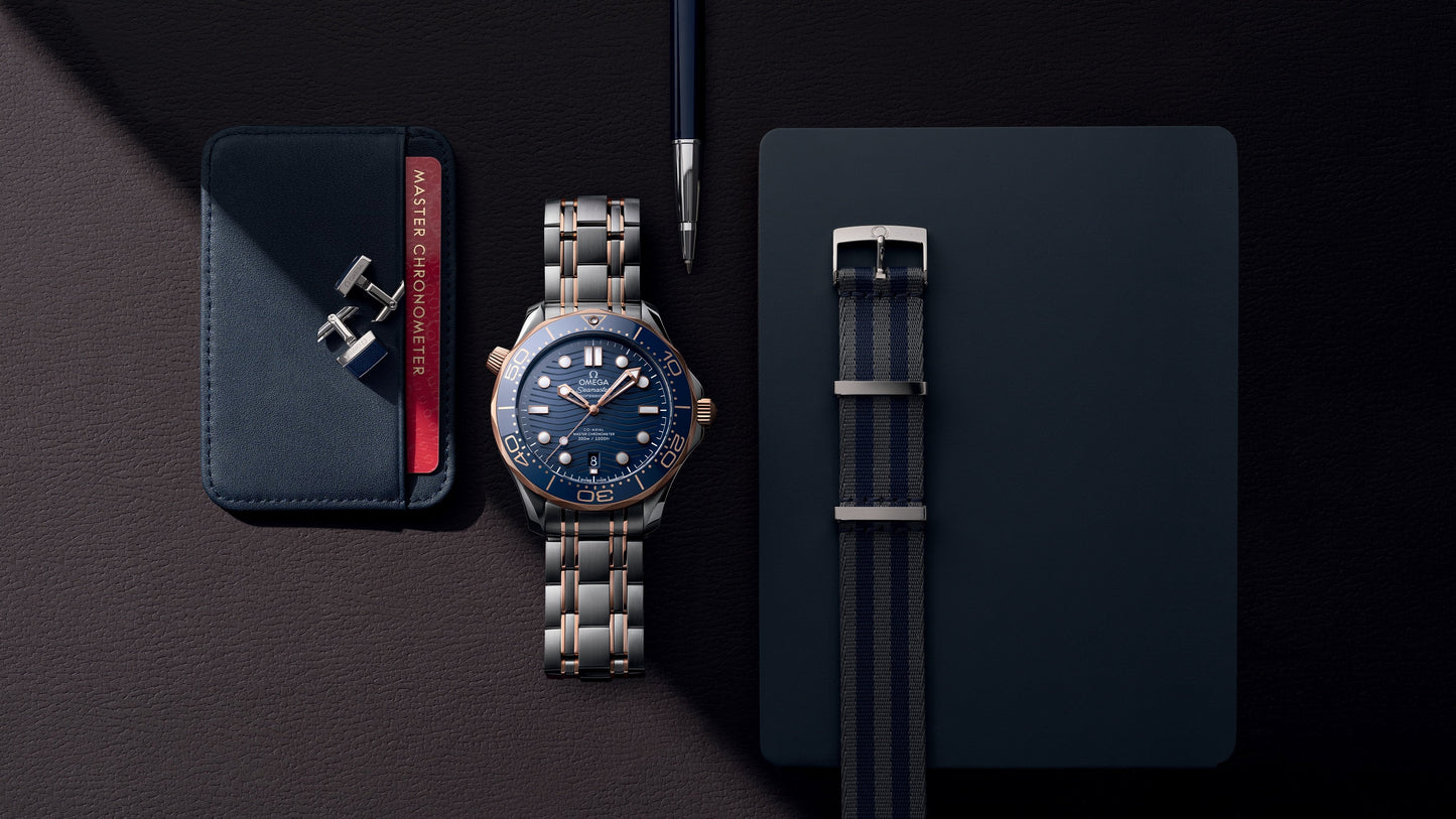 Seamaster Diver 300M 42 mm, steel ‑ Sedna™ gold on steel ‑ Sedna™ gold