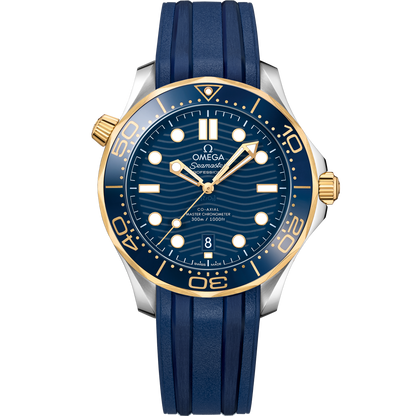 Seamaster Diver 300M 42 mm, steel ‑ yellow gold on rubber strap