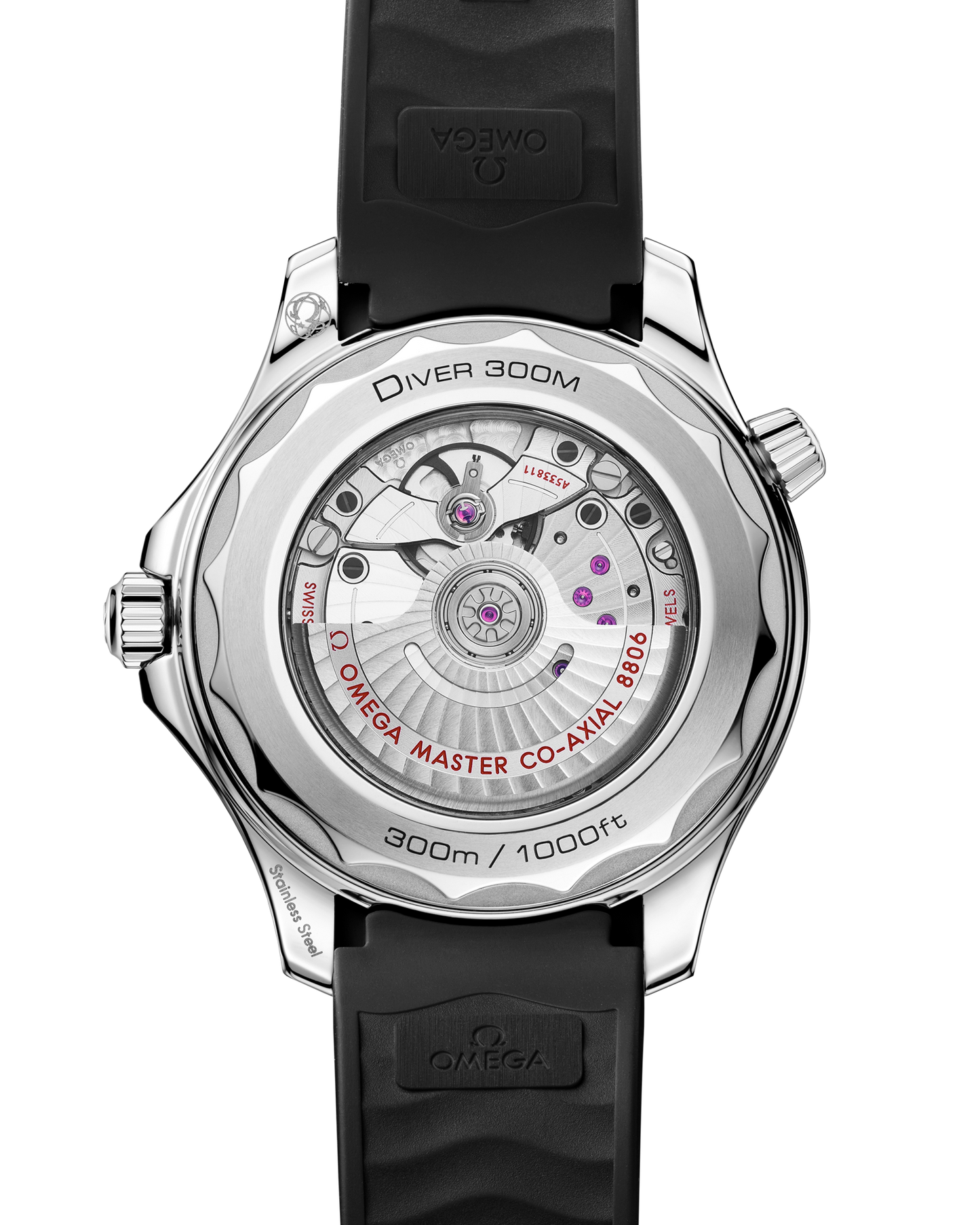 Seamaster Diver 300M 42 mm, steel on rubber strap