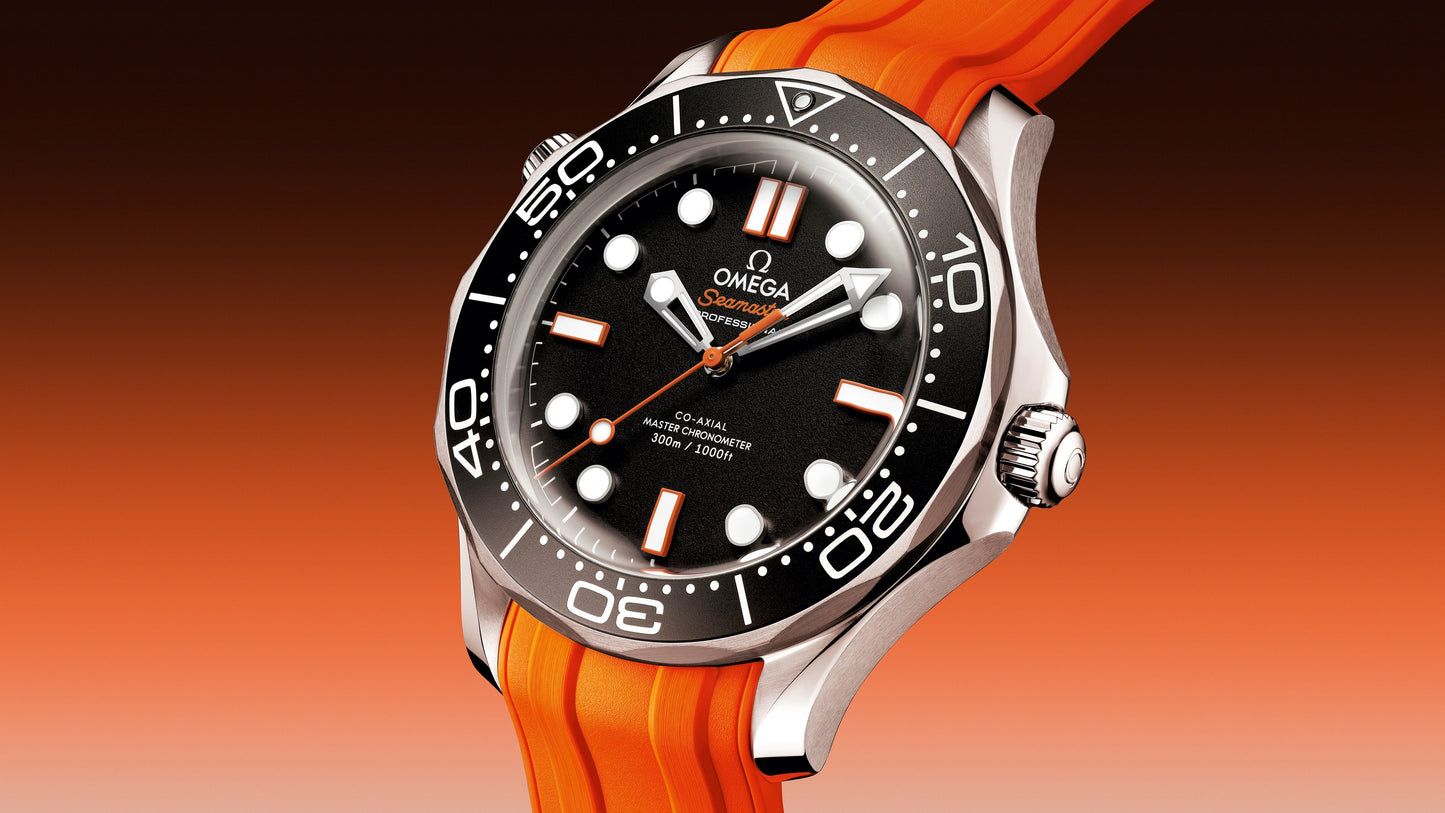 Seamaster Diver 300M 42 mm, steel on rubber strap