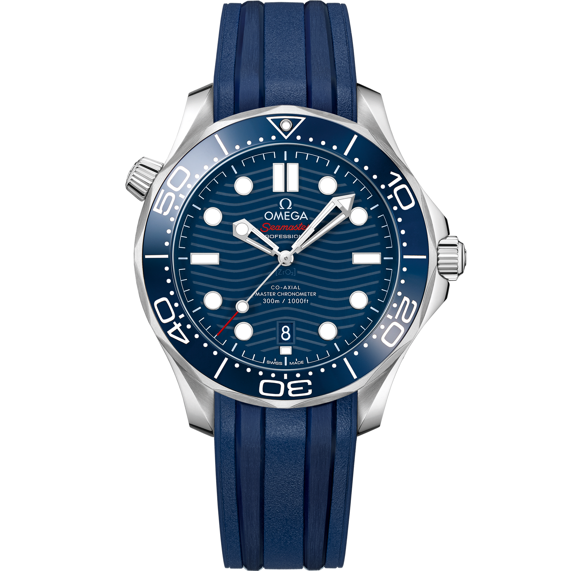 Seamaster Diver 300M 42 mm, steel on rubber strap