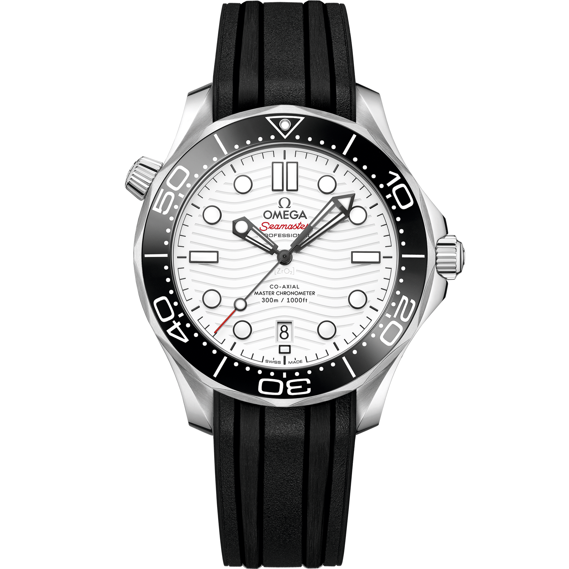 Seamaster Diver 300M 42 mm, steel on rubber strap