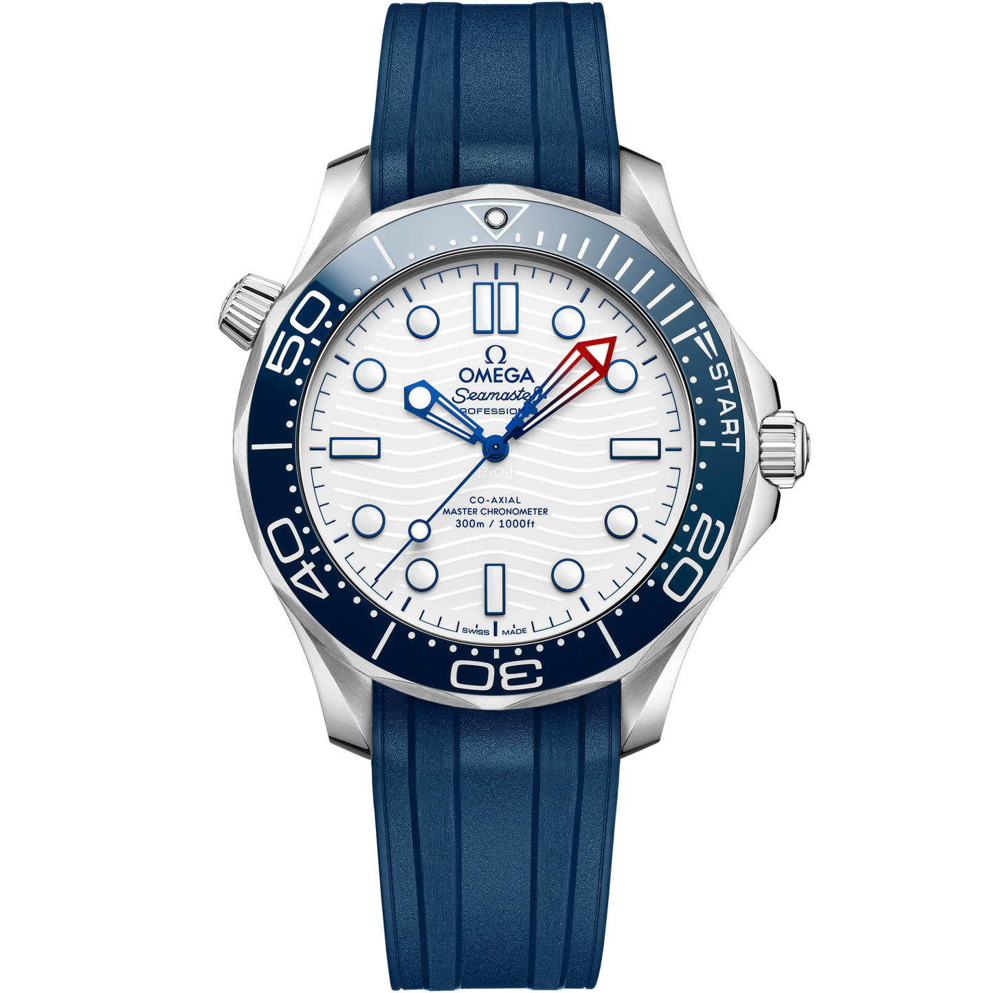 Seamaster Diver 300M 42 mm, steel on rubber strap