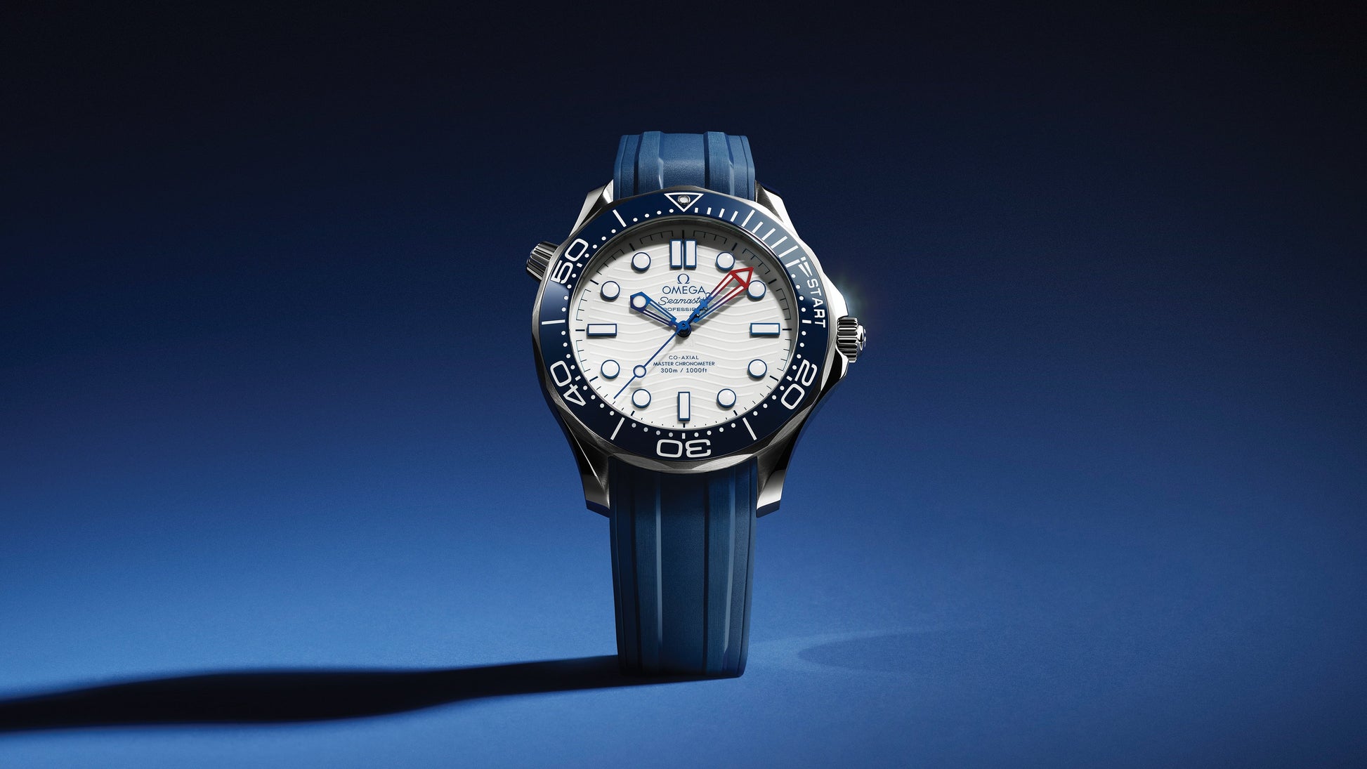 Seamaster Diver 300M 42 mm, steel on rubber strap