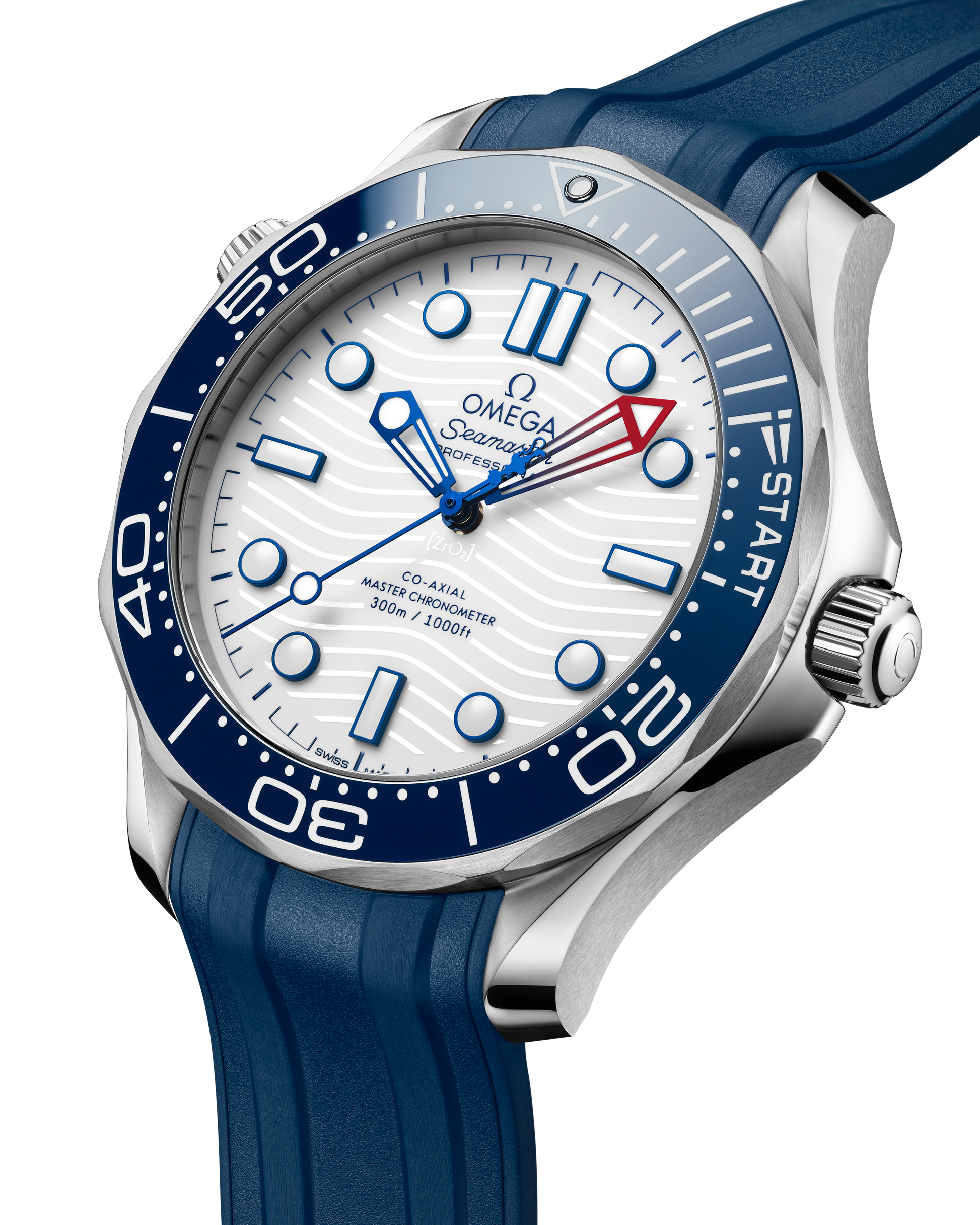 Seamaster Diver 300M 42 mm, steel on rubber strap