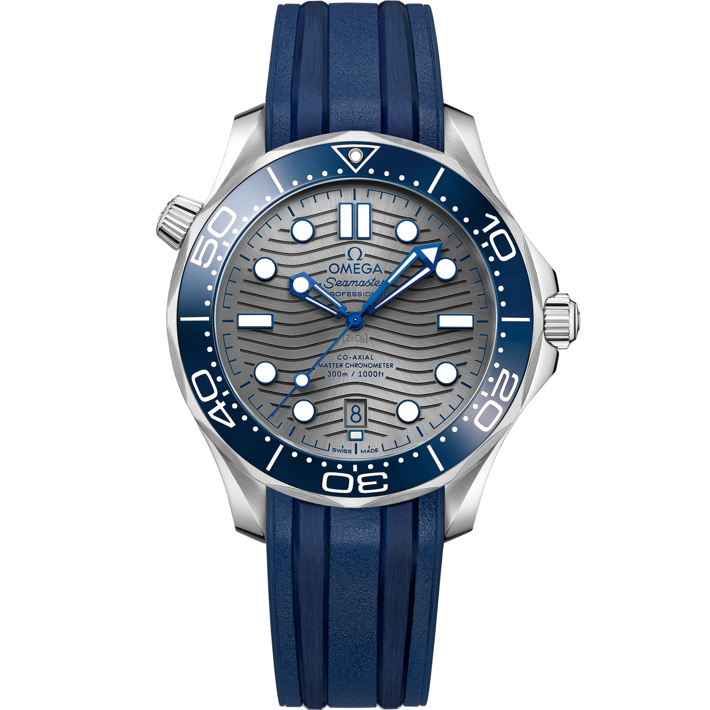 Seamaster Diver 300M 42 mm, steel on rubber strap