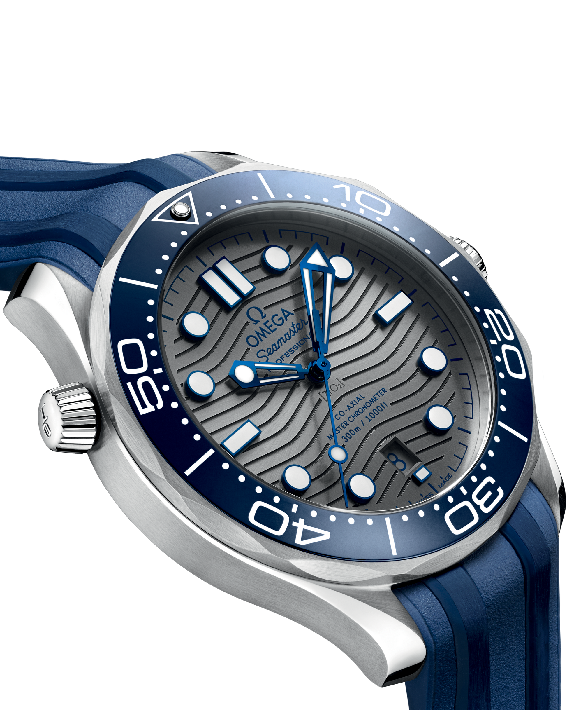 Seamaster Diver 300M 42 mm, steel on rubber strap