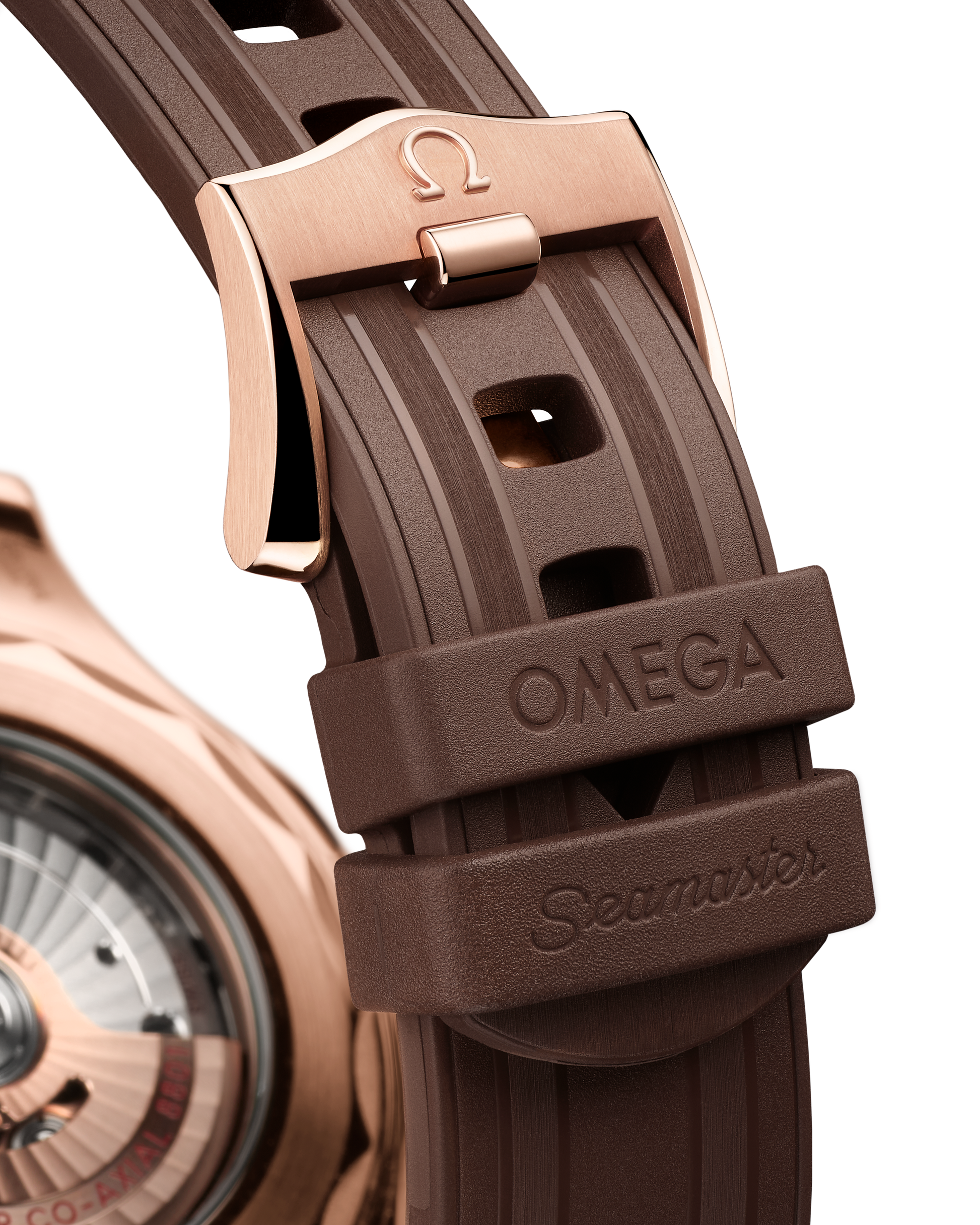 Seamaster Diver 300M 42 mm, Sedna™ gold on rubber strap