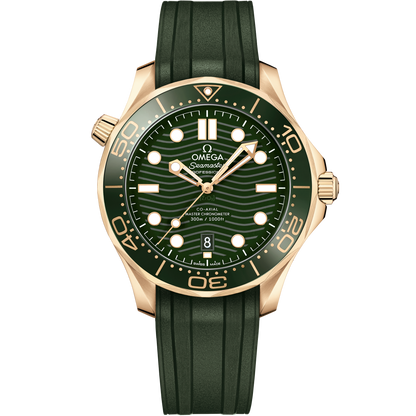 Seamaster Diver 300M 42 mm, Moonshine™ gold on rubber strap