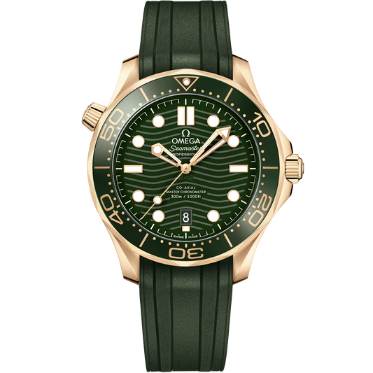 Seamaster Diver 300M 42 mm, Moonshine™ gold on rubber strap