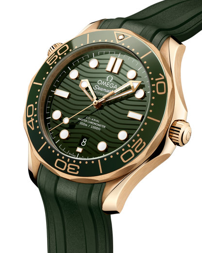 Seamaster Diver 300M 42 mm, Moonshine™ gold on rubber strap