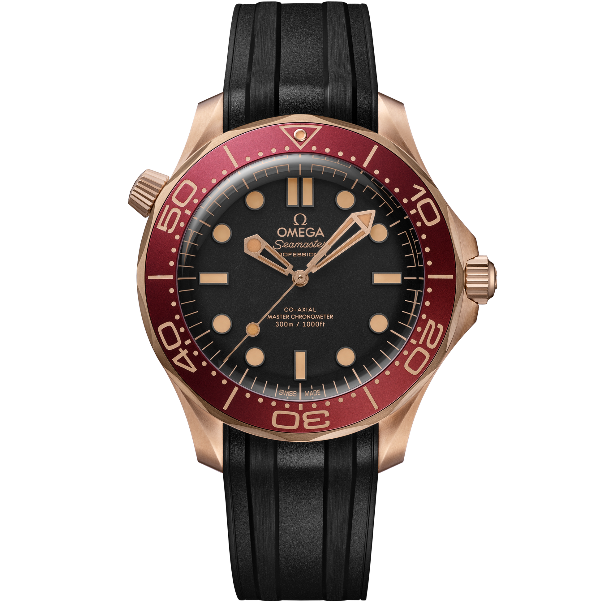 Seamaster Diver 300M 42 mm, Bronze gold on rubber strap
