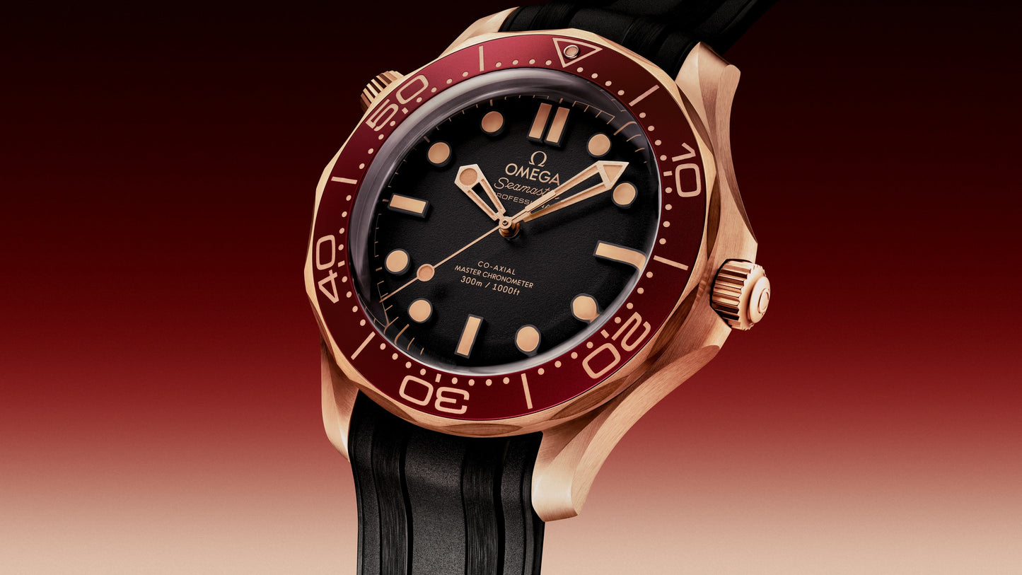 Seamaster Diver 300M 42 mm, Bronze gold on rubber strap