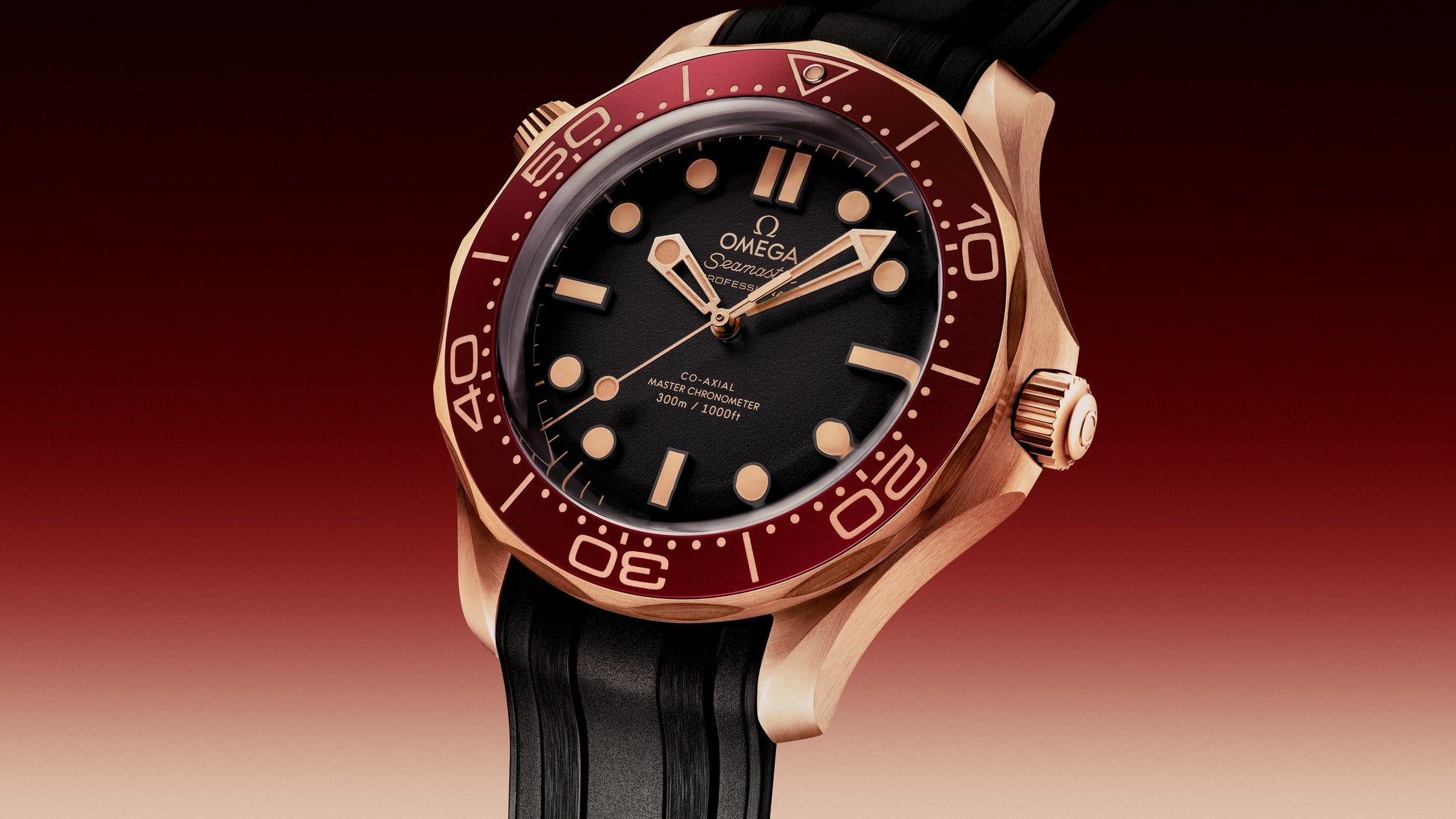 Seamaster Diver 300M 42 mm, Bronze gold on rubber strap