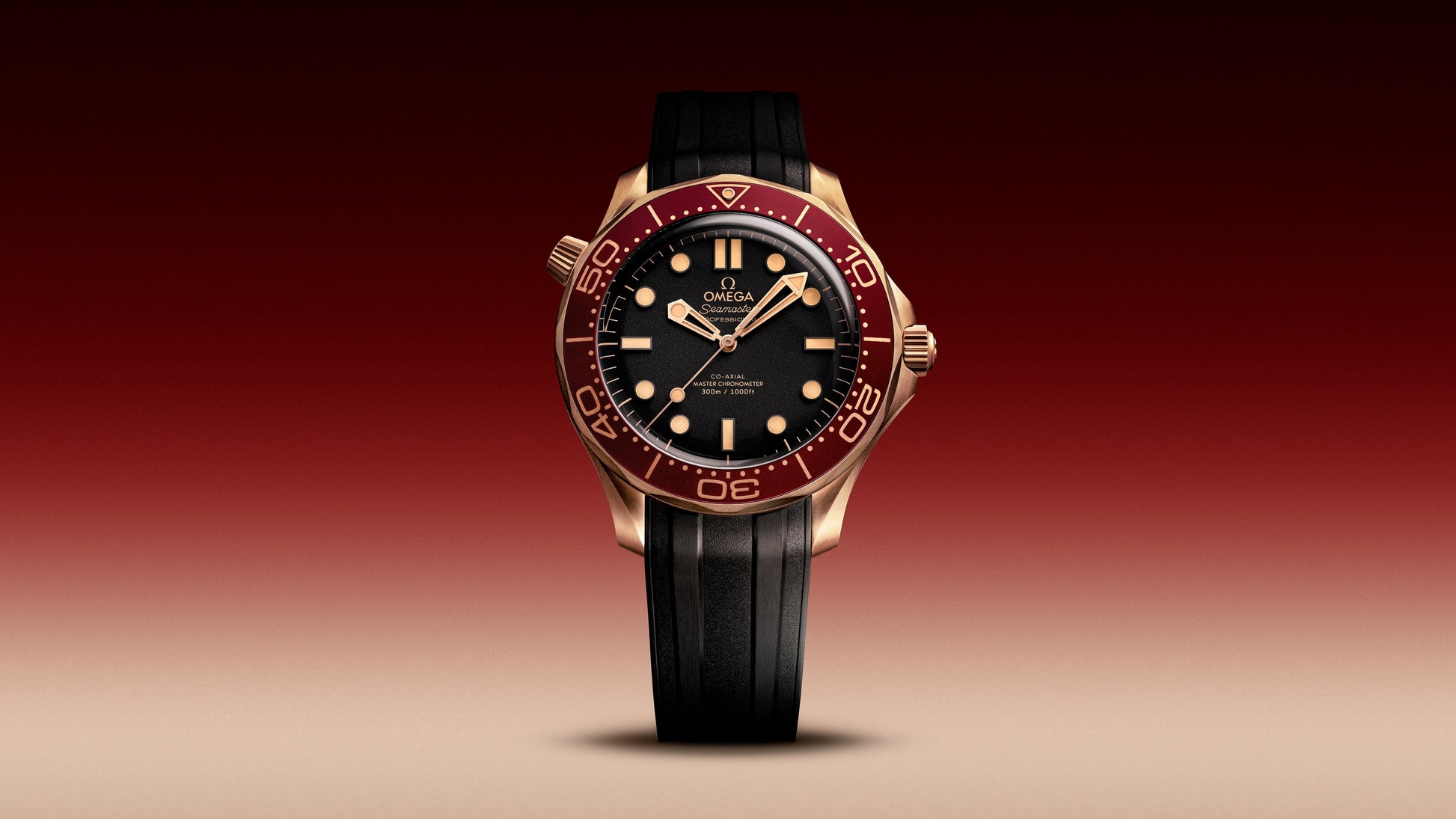 Seamaster Diver 300M 42 mm, Bronze gold on rubber strap