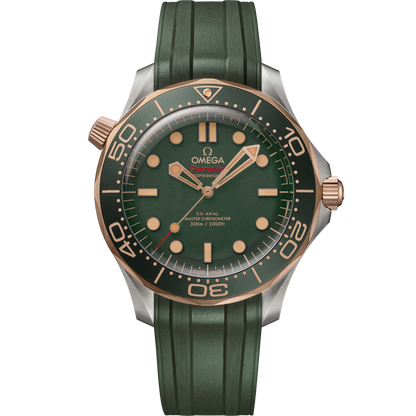 Seamaster Diver 300M 42 mm, titanium ‑ Bronze gold on rubber strap
