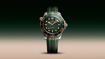 Seamaster Diver 300M 42 mm, titanium ‑ Bronze gold on rubber strap