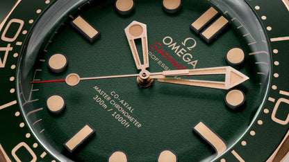 Seamaster Diver 300M 42 mm, titanium ‑ Bronze gold on rubber strap