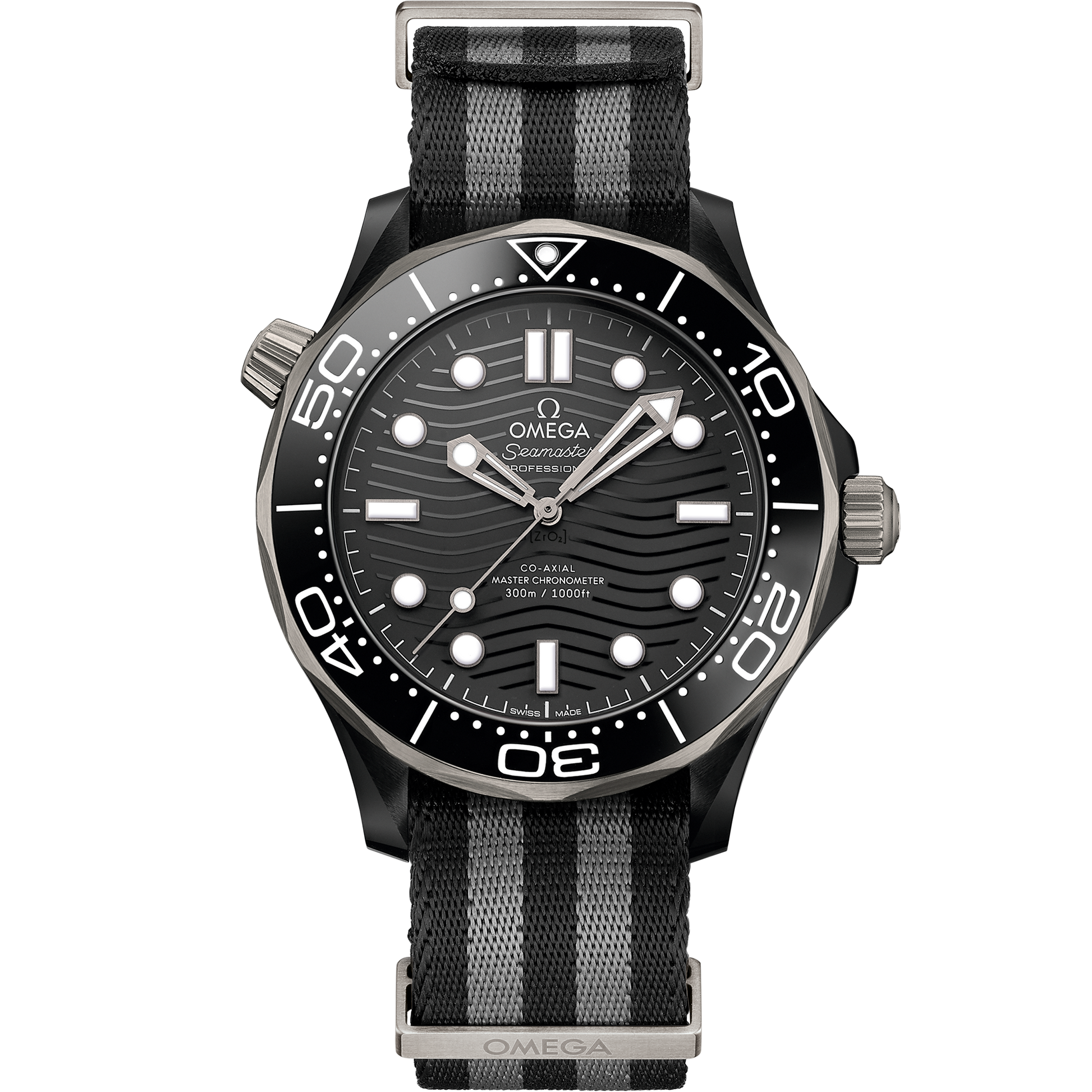 Seamaster Diver 300M 43.5 mm, black ceramic on NATO strap