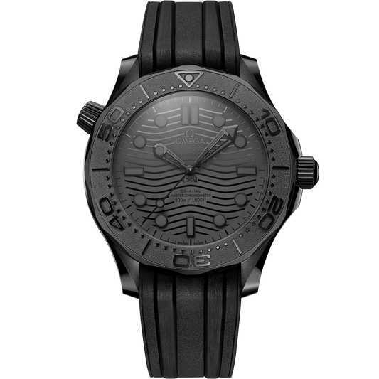 Seamaster Diver 300M 43.5 mm, black ceramic on rubber strap