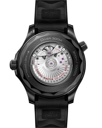 Seamaster Diver 300M 43.5 mm, black ceramic on rubber strap