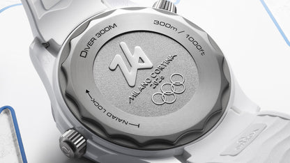 Seamaster Diver 300M 43.5 mm, white ceramic ‑ titanium on rubber strap