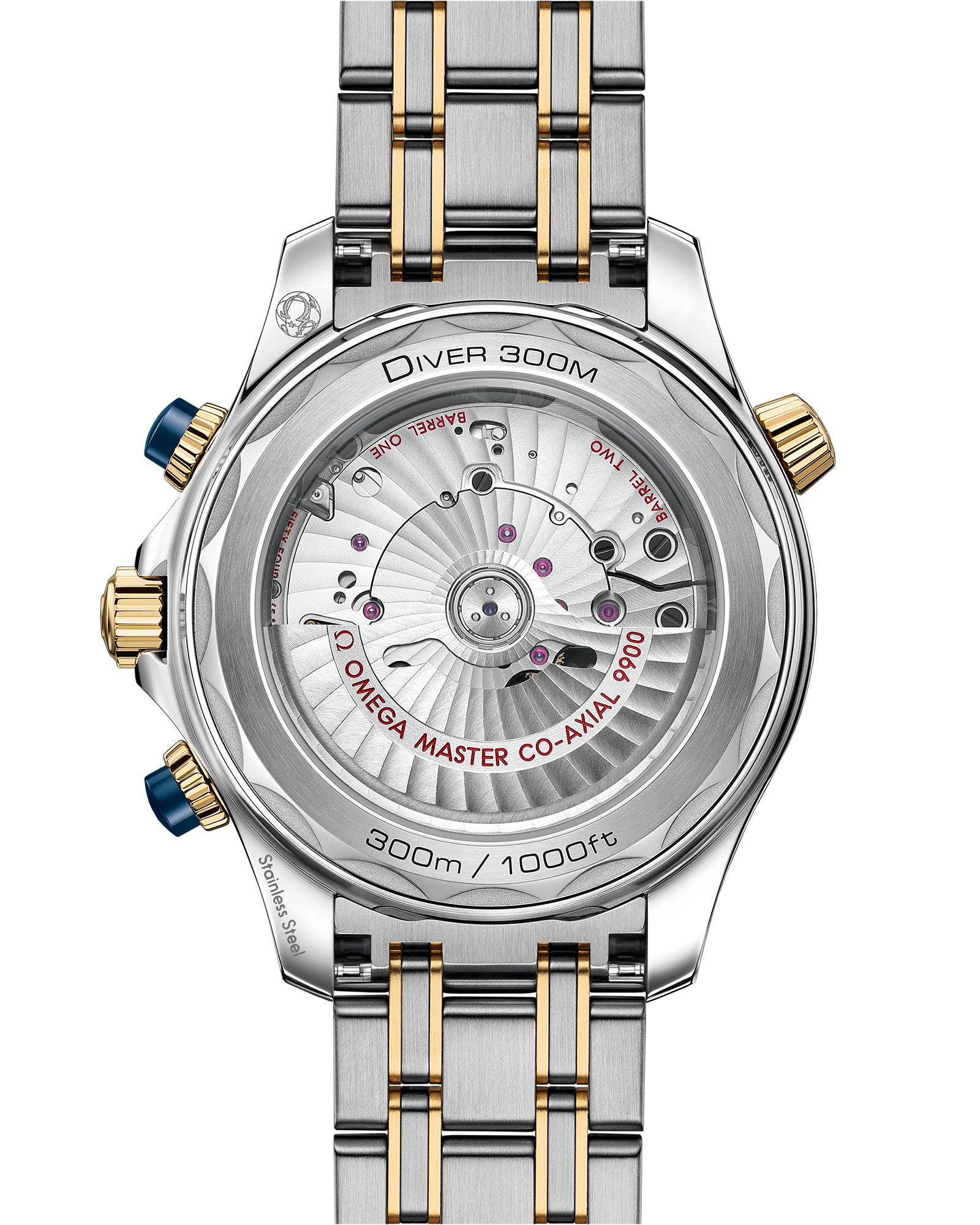 Seamaster Diver 300M 44 mm, steel ‑ yellow gold on steel ‑ yellow gold